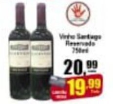 Higa's Supermercado Vinho Santiago Reservado 750ml oferta