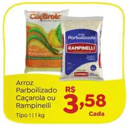 Novo Atacarejo Arroz Parboilizado Caçarola ou Rampinelli oferta