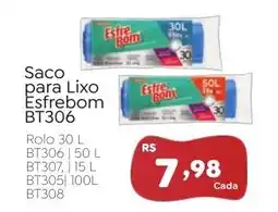 Novo Atacarejo Saco para Lixo Esfrebom BT306 oferta