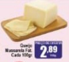 Higa's Supermercado Queijo Mussarela Fat. cada 100g oferta