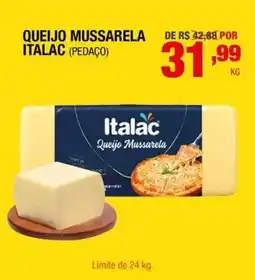 Santo Supermercados Queijo mussarela italac oferta