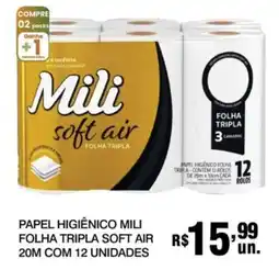 Supermercados Alvorada Papel higiênico mili folha tripla soft air 20m oferta