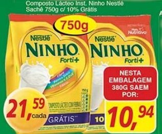 Supermercados Guanabara Composto Lacteo Inst. Ninho Nestle sache 750g c/ 10% gratis oferta