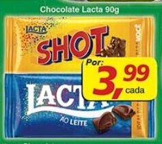 Supermercados Guanabara Chocolate Lacta 90g oferta