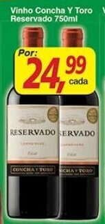 Supermercados Guanabara Vinho Concha y Toro Reservado 750ml oferta