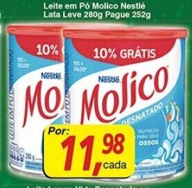 Supermercados Guanabara Leite em po Molico Nestle Lata Leve 280g Pague 252g oferta