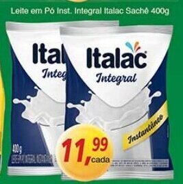 Supermercados Guanabara Leite em po Inst. Integral Italac Sache 400g oferta