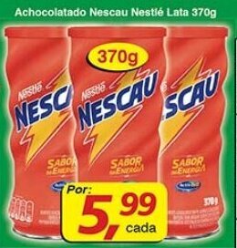 Supermercados Guanabara Achocolatado Nescau Nestle Lata 370g oferta