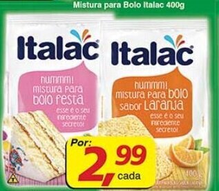 Supermercados Guanabara Mistura para Bolo Italac 400g oferta