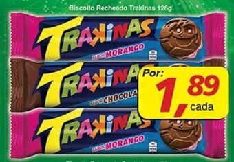 Supermercados Guanabara Biscoito Recheado Trakinas 126g oferta
