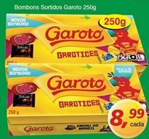 Supermercados Guanabara Bombons Sortidos Garoto 250g oferta