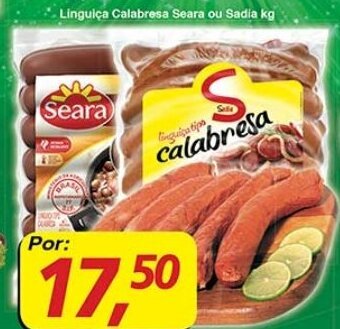 Supermercados Guanabara Linguica Calabresa Seara ou Saida 1kg oferta