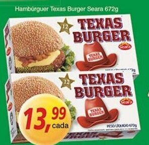 Hamburguer Texas Burger Seara 672g