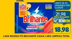 Rancho Bom Supermercados Lava roupas pó brilhante caixa limpeza total oferta