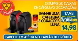 Rancho Bom Supermercados Compre 30 caixas de cápsulas 3 corações oferta