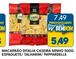 Rancho Bom Supermercados Macarrão ditalia caseira ninho oferta