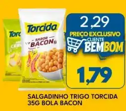 Rancho Bom Supermercados Salgadinho trigo torcida bola bacon oferta