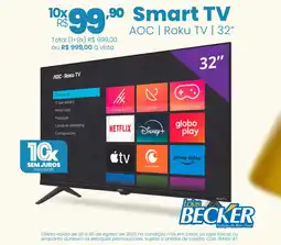 Lojas Becker Smart TV AOC | Roku TV | 32" oferta