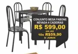Cofesa Conjunto mesa fabone nevada 4 cadeiras oferta