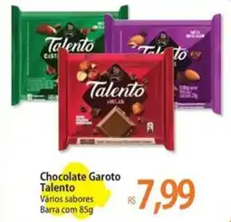 Atacadão Chocolate Garoto Talento Vários sabores Barra oferta
