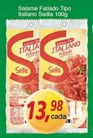 Supermercados Guanabara Salame Fatiado Tipo Italiano Sadia 100g oferta
