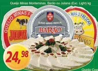 Supermercados Guanabara Queijo Minas Monteminas, Barao ou Juliana 1kg oferta