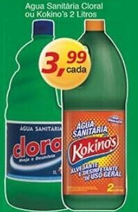 Supermercados Guanabara Agua Sanitaria Cloral ou Kokino's 2L oferta