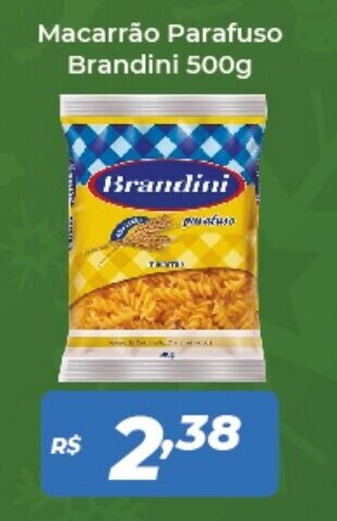 Atakarejo Macarrao Parafuso Brandini 500g oferta