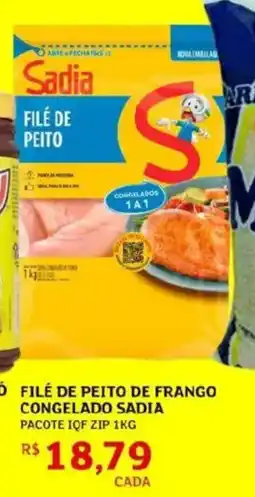 Assaí Atacadista Filé de peito de frango congelado sadia pacote iqf zip oferta