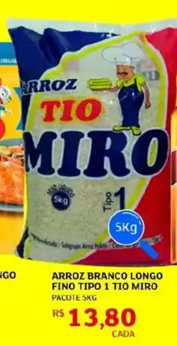 Assaí Atacadista Arroz branco longo fino tipo 1 tio miro pacote oferta