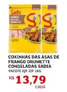 Assaí Atacadista Coxinhas das asas de frango drumette congeladas sadia oferta