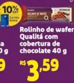 Mini Extra Rolinho de wafer Qualitá com cobertura de chocolate oferta