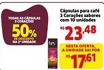 Mini Extra Cápsulas para café 3 Corações sabores oferta