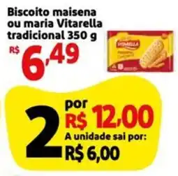Mini Extra Biscoito maisena ou maria Vitarella tradicional oferta
