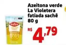 Mini Extra Azeitona verde La Violetera fatiada sachê oferta