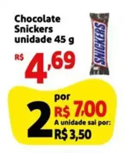 Mini Extra Chocolate Snickers unidade oferta