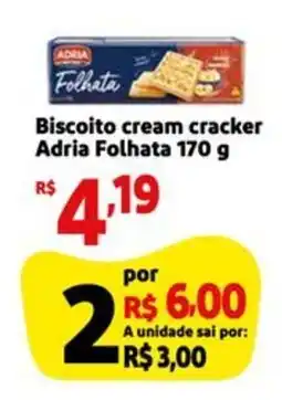 Mini Extra Biscoito cream cracker Adria Folhata oferta