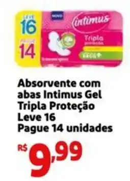 Mini Extra Absorvente com abas Intimus Gel Tripla Proteção oferta