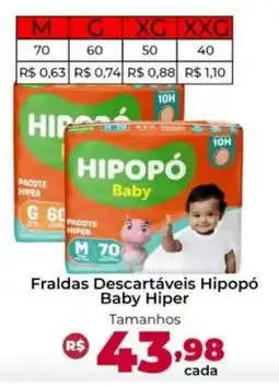 Ultrabox Fraldas Descartáveis Hipopó Baby Hiper oferta
