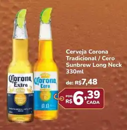 Super Luna Cerveja Corona Tradicional/Cero Sunbrew Long Neck oferta