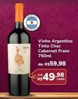 Super Luna Vinho Argentino Tinto Chac Cabernet Franc oferta