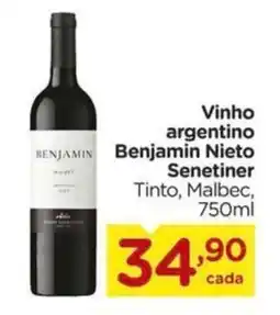 Carrefour Vinho argentino Benjamin Nieto Senetiner oferta