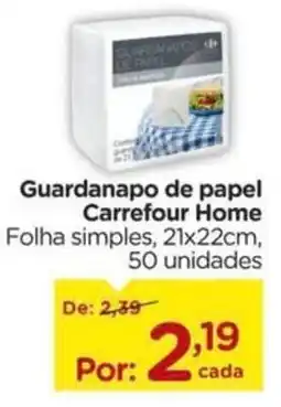 Carrefour Guardanapo de papel Carrefour Home oferta