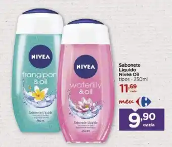 Carrefour Sabonete Liquido Nivea Oil 250ml oferta