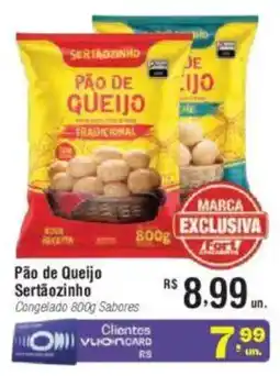 Fort Atacadista Pão de Queijo Sertãozinho Congelado Sabores oferta