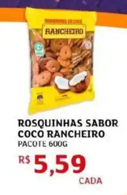 Assaí Atacadista Rosquinhas sabor coco rancheiro pacote oferta