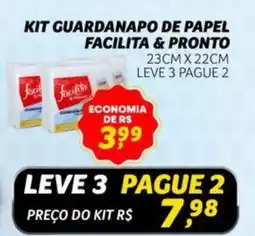 Supermercado Cubatao Kit guardanapo de papel facilita & pronto oferta