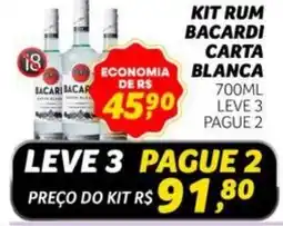 Supermercado Cubatao Kit rum bacardi carta blanca oferta
