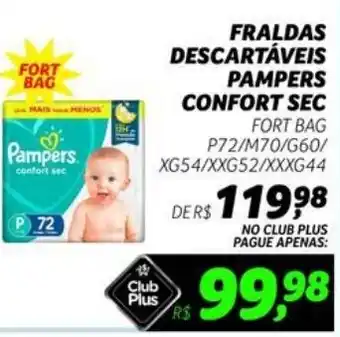 Supermercado Cubatao Fraldas descartáveis pampers confort sec oferta