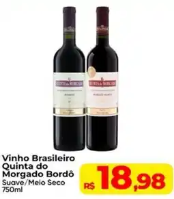 Rebouças Supermercados Vinho Brasileiro Quinta do Morgado Bordô Suave/Meio Seco oferta